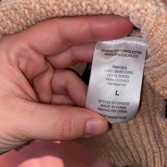 Soft Striped Cowl Neck Sweater Takara Puff Sleeve Large Acrylic & Polyester - Picture 5 of 13